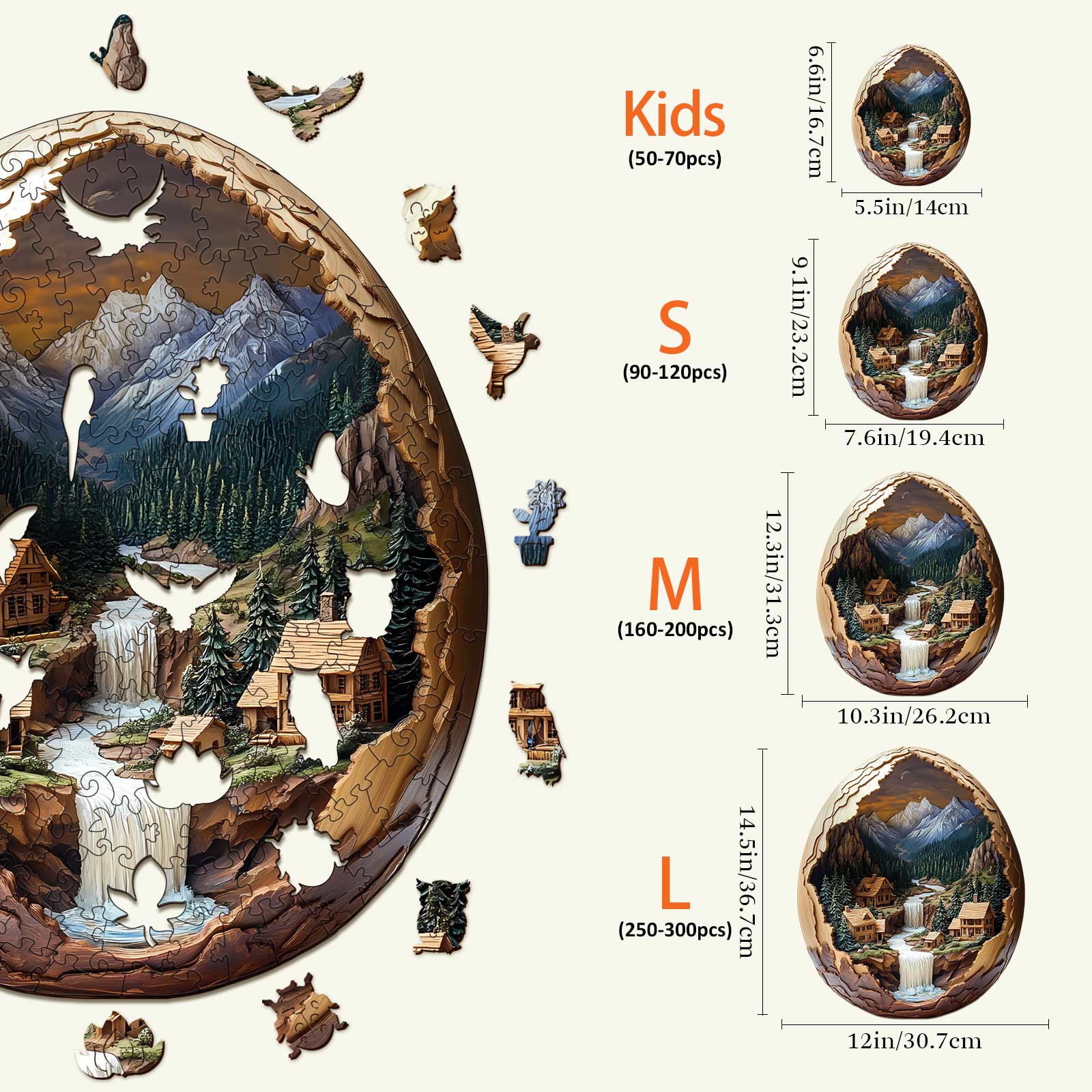3D Eggshell World-2 Wooden Jigsaw Puzzle