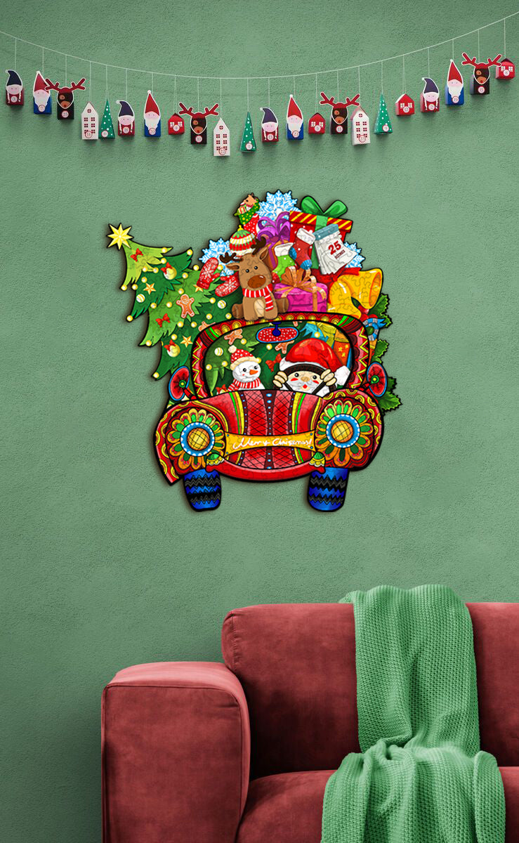 Christmas Car Wooden Jigsaw Puzzle