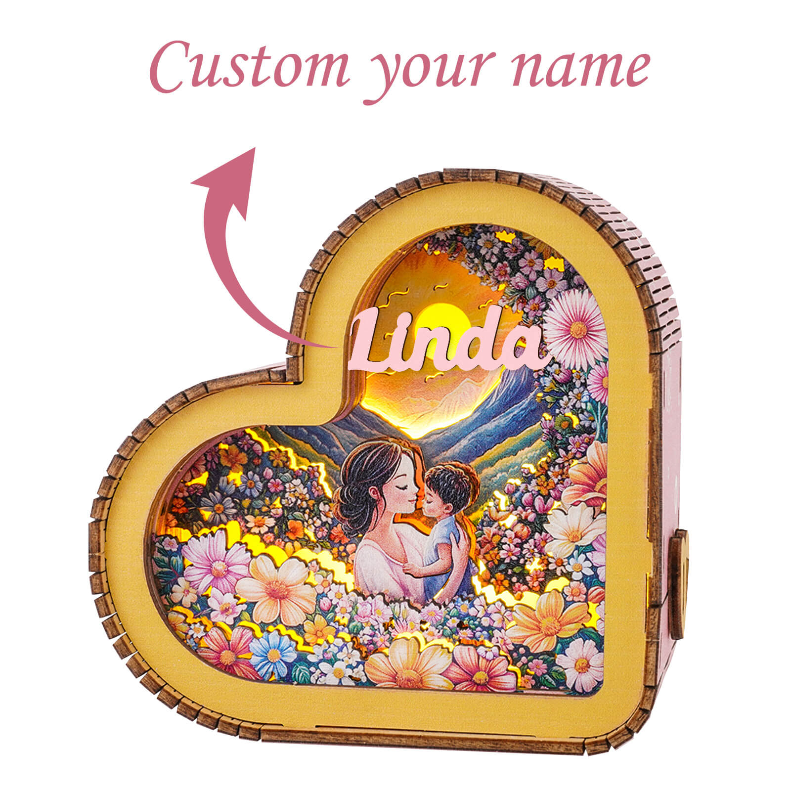 The Glory of Motherly Love Kit - Personalized 3D Wooden Puzzle Night Light