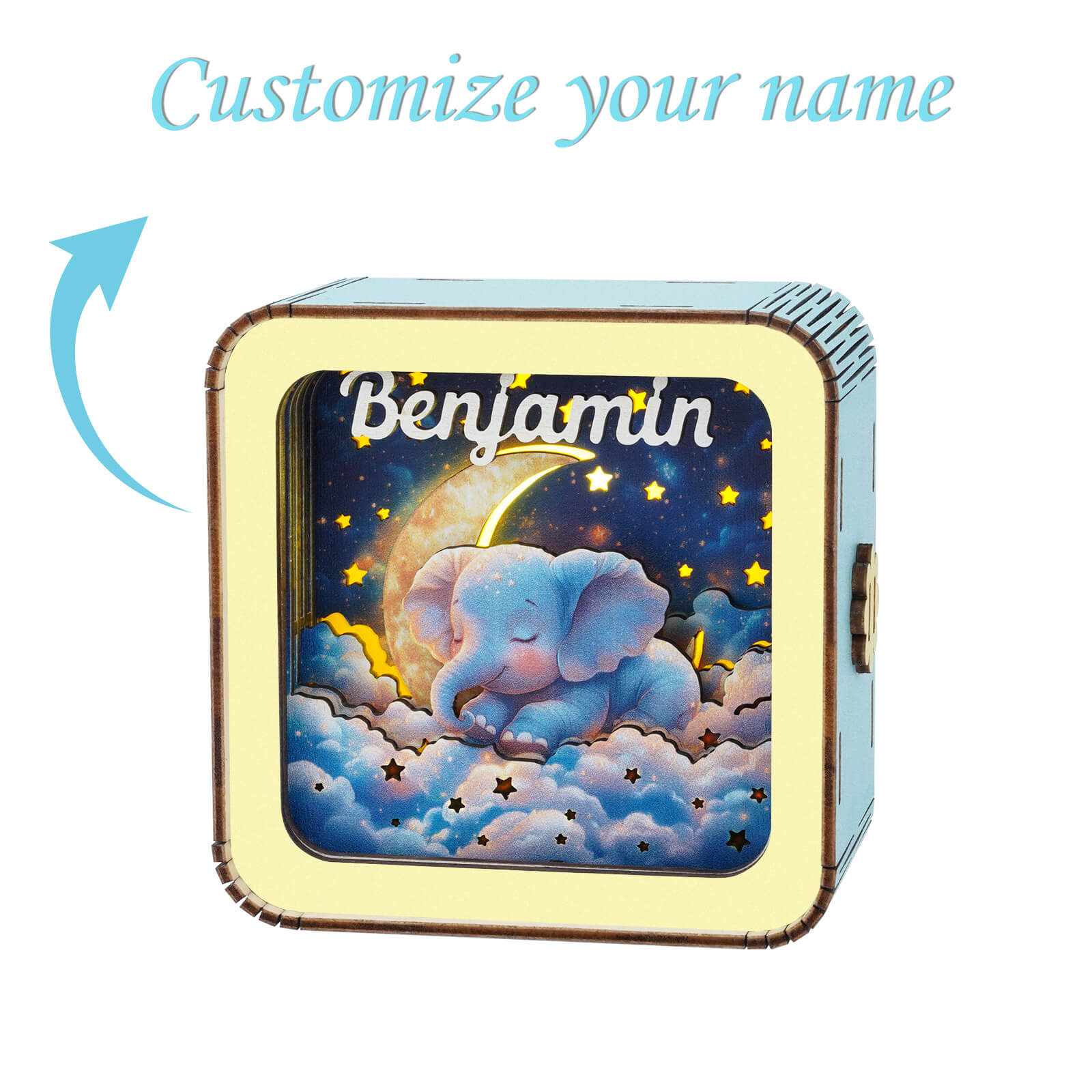 Dream Elephant 2 Kit - Personalized 3D Wooden Puzzle Night Light