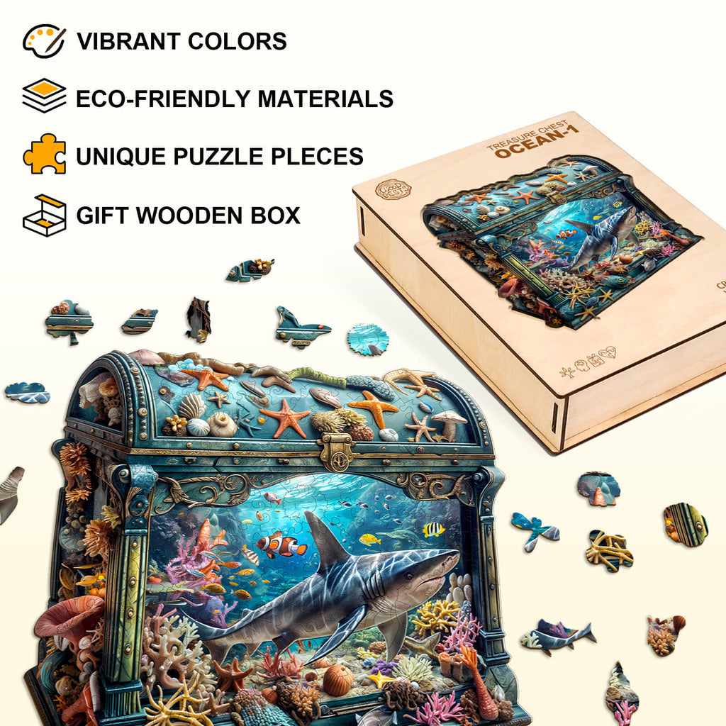 Treasure Chest Ocean-1 Wooden Jigsaw Puzzle