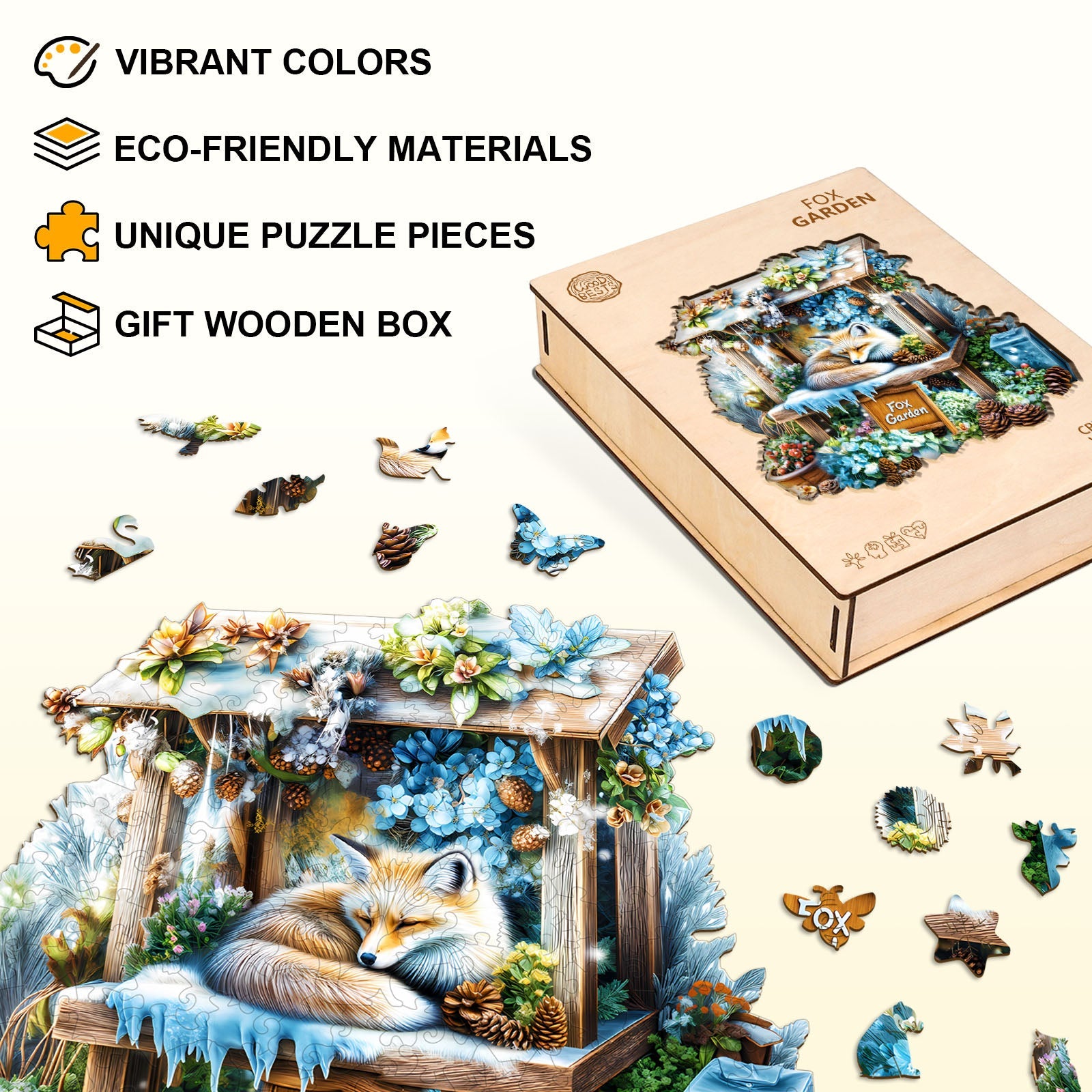 Fox Garden Wooden Jigsaw Puzzle