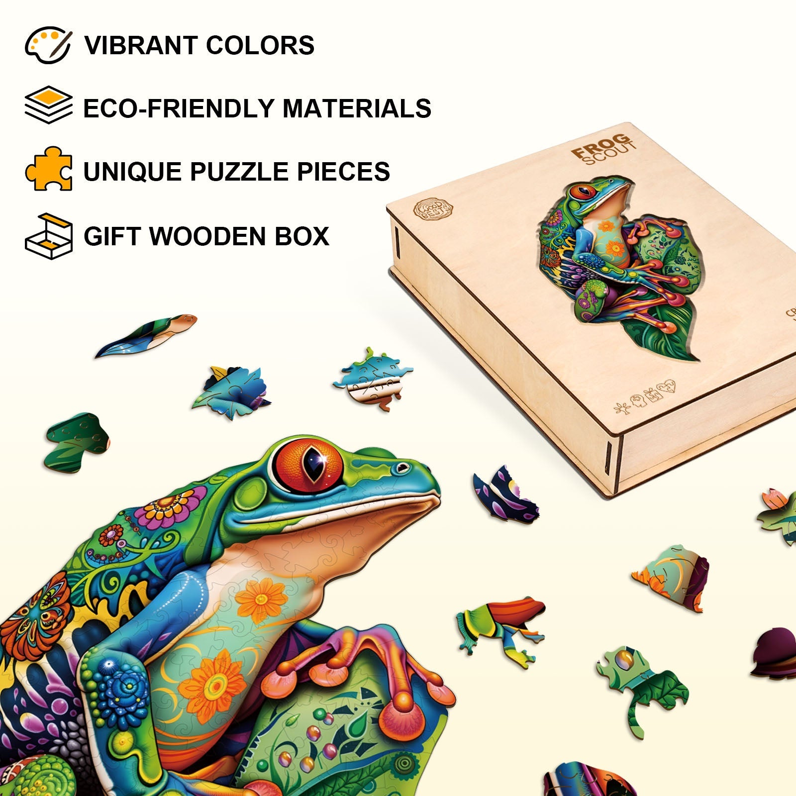 Frog Scout Wooden Jigsaw Puzzle