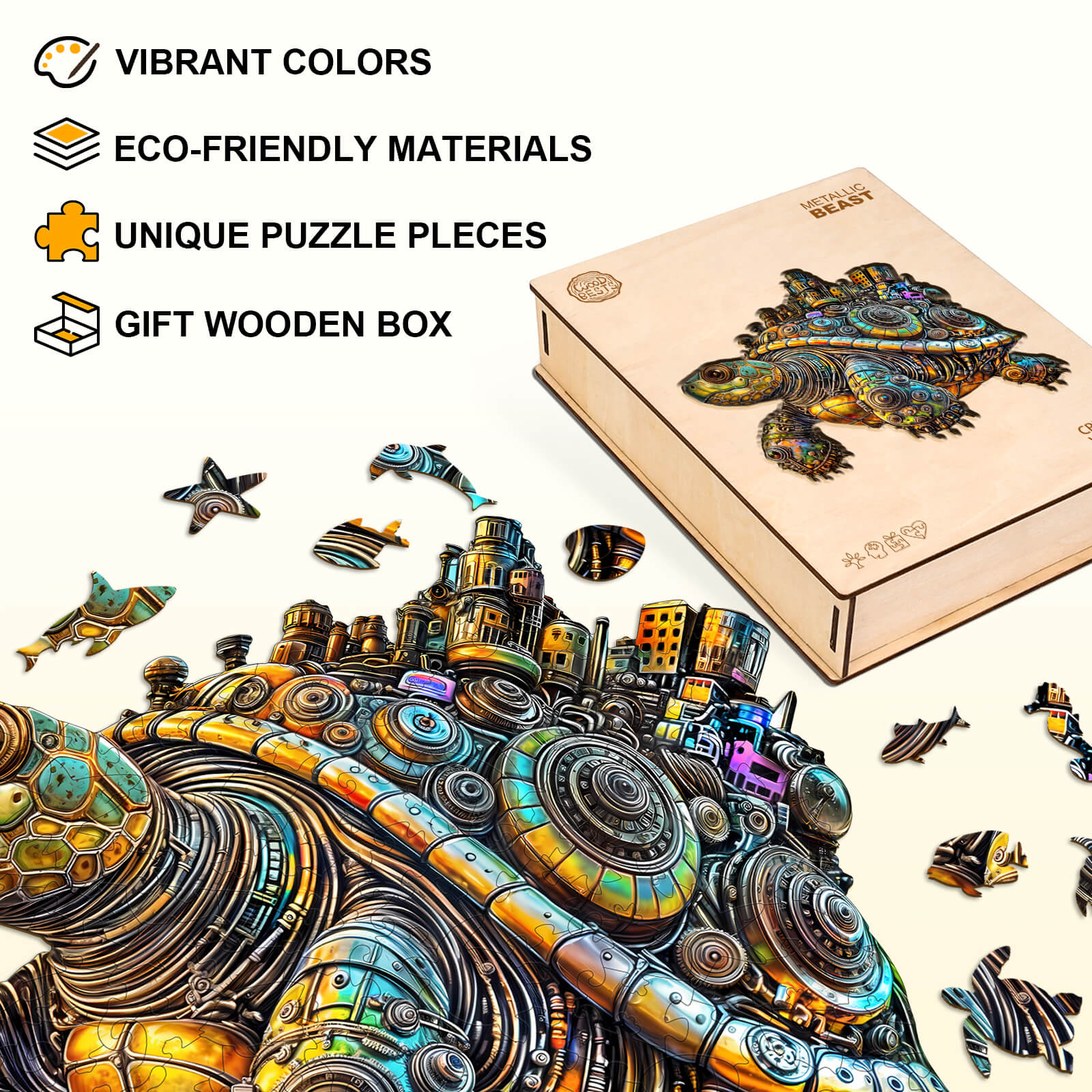 Metallic Beast Wooden Jigsaw Puzzle