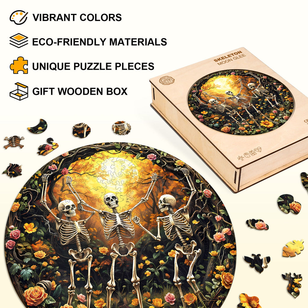 Skeleton Moon Glee  Wooden Jigsaw Puzzle