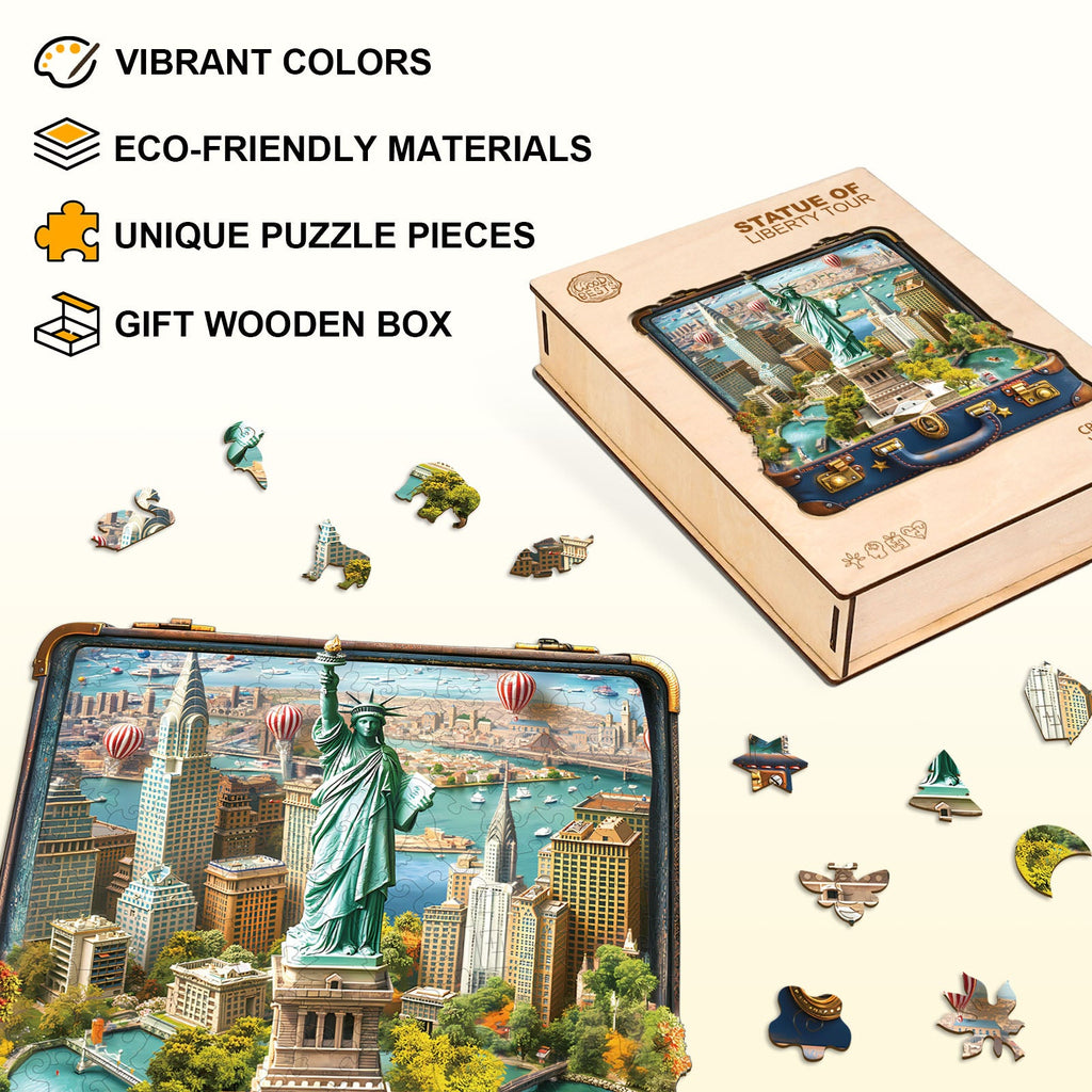 Statue of Liberty Tour Wooden Jigsaw Puzzle