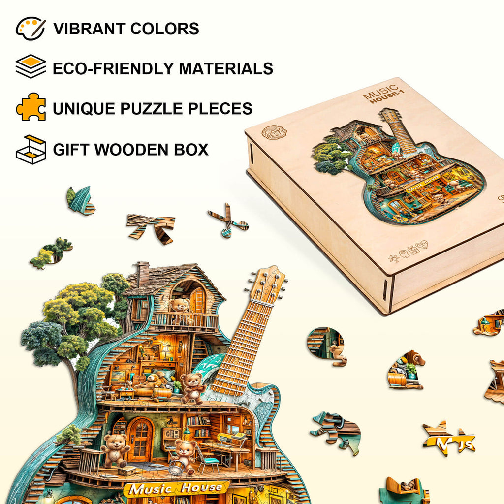 Music House-1 Wooden Jigsaw Puzzle