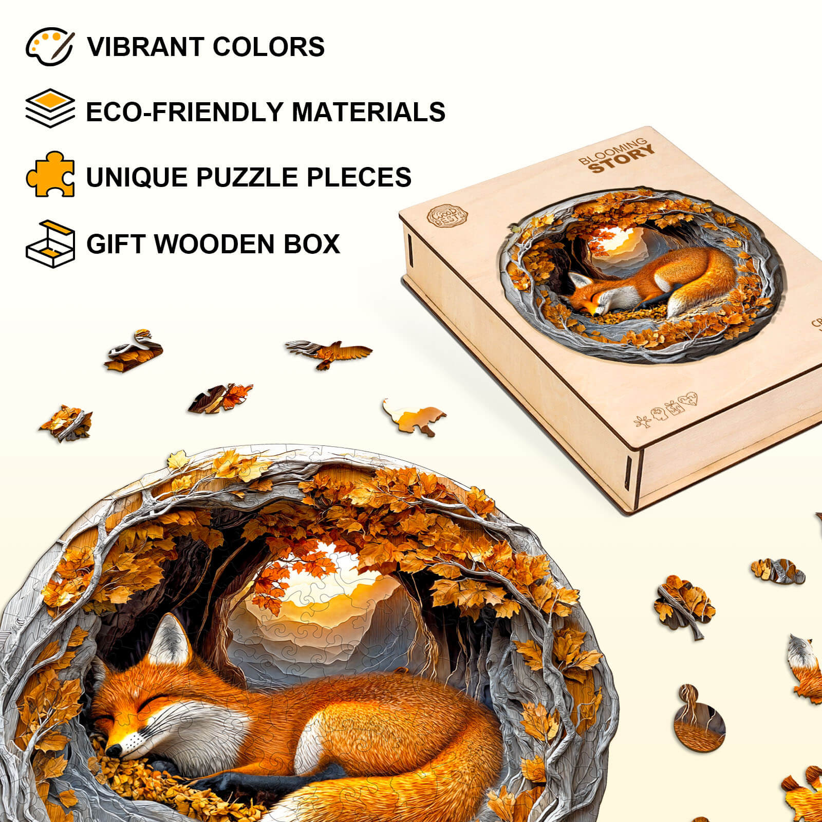 3D fox Wooden Jigsaw Puzzle