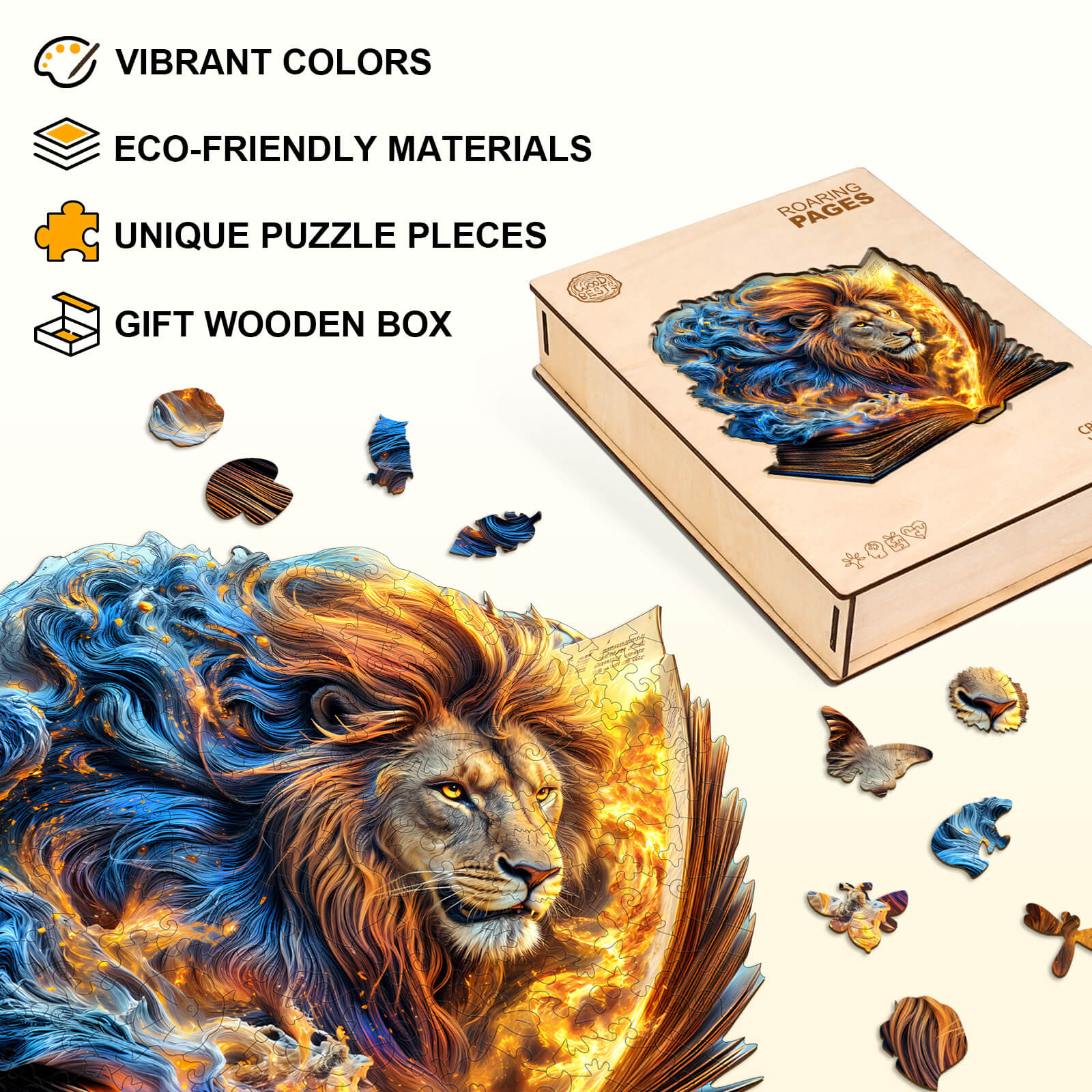 Roaring Pages Wooden Jigsaw Puzzle