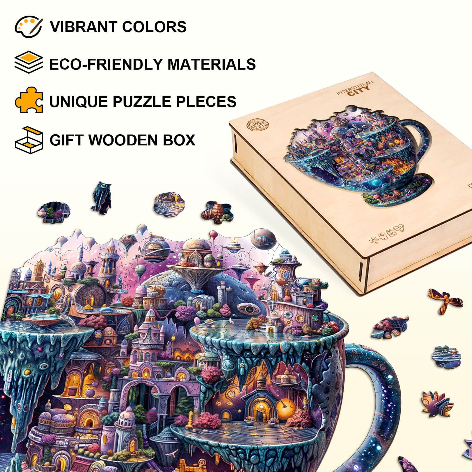 Interstellar City Wooden Jigsaw Puzzle