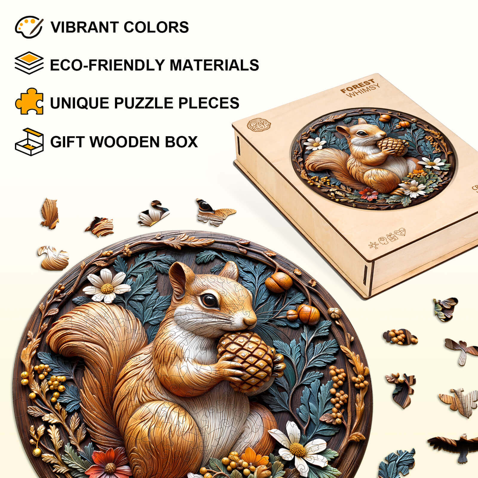 Forest Whimsy Wooden Jigsaw Puzzle
