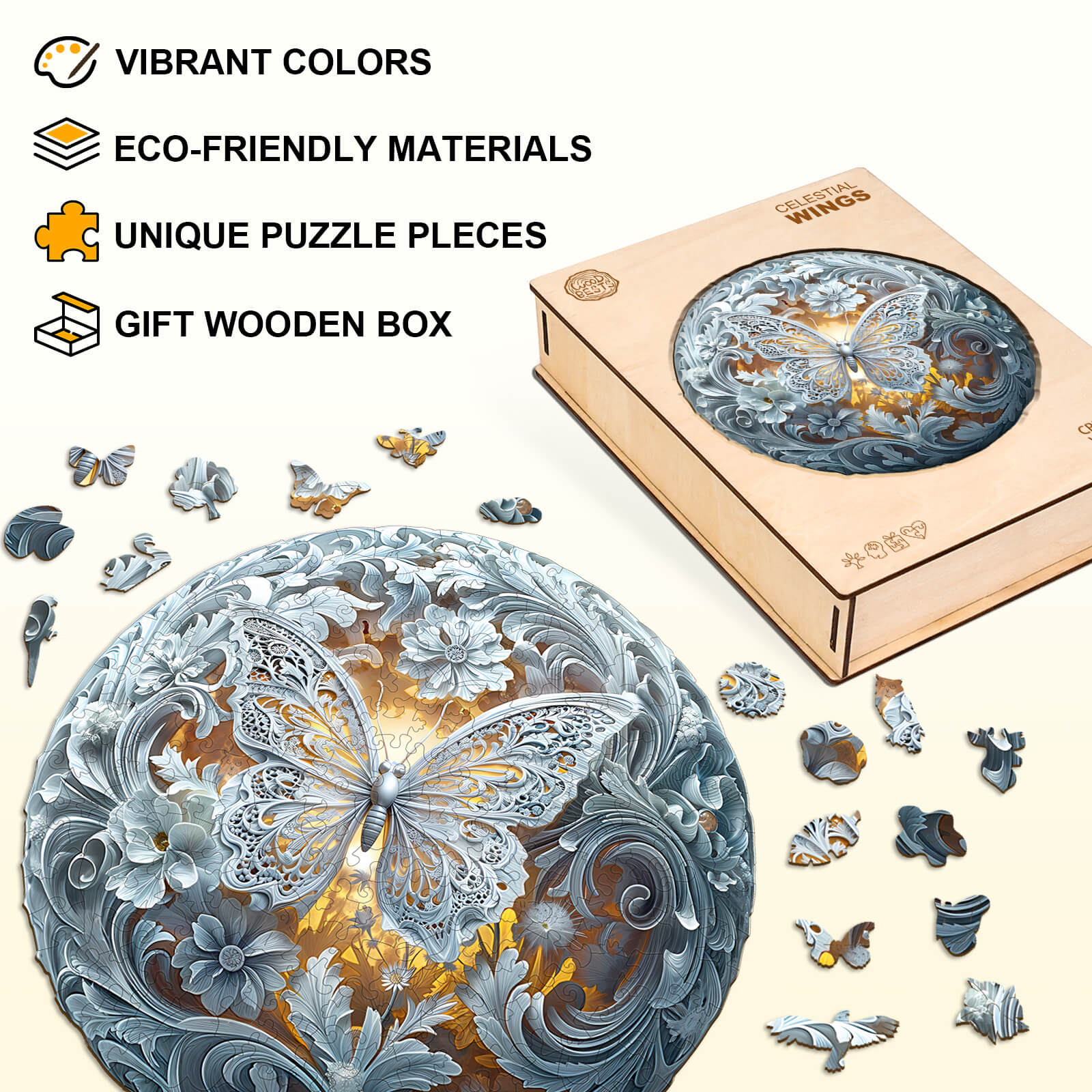 Celestial Wings Wooden Jigsaw Puzzle