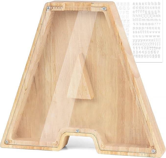 Personalized Wooden Letter Piggy Bank For Kids