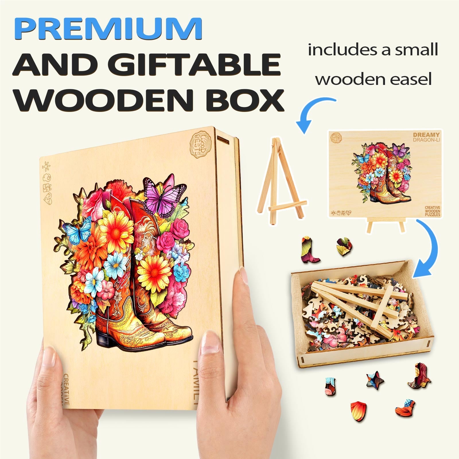 Cowgirl Boots Wooden Jigsaw Puzzle