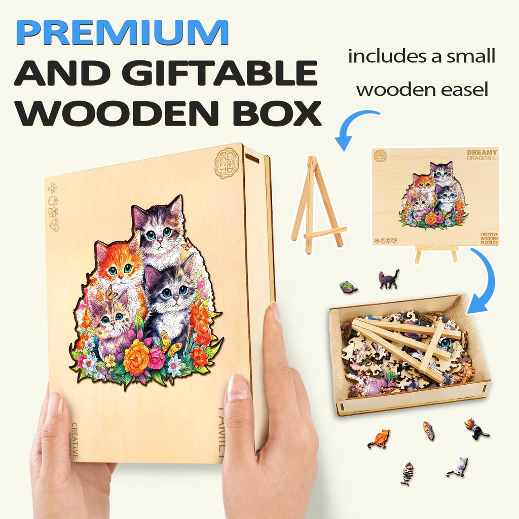 Cute Kitten Wooden Jigsaw Puzzle