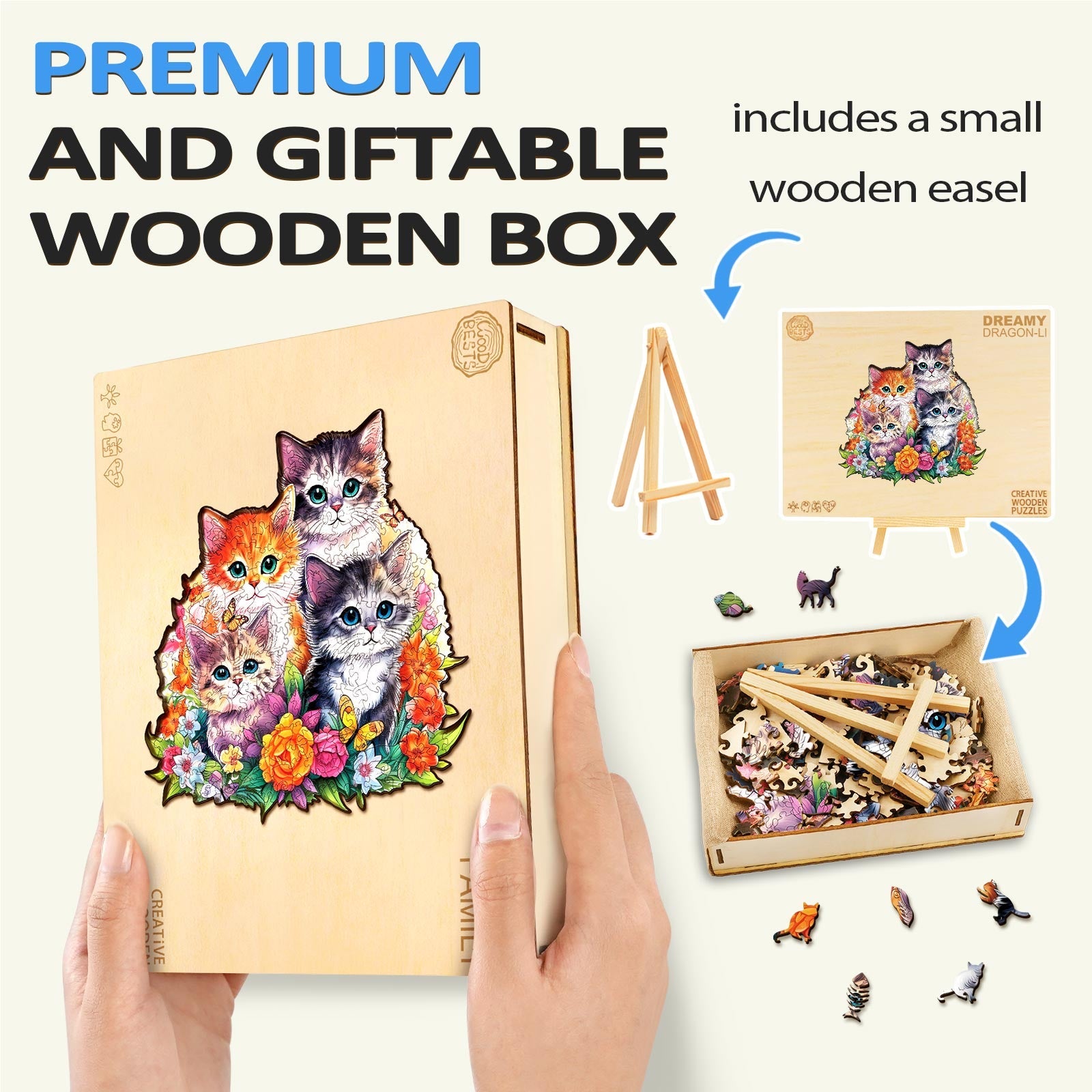 Cute Kitten Wooden Jigsaw Puzzle