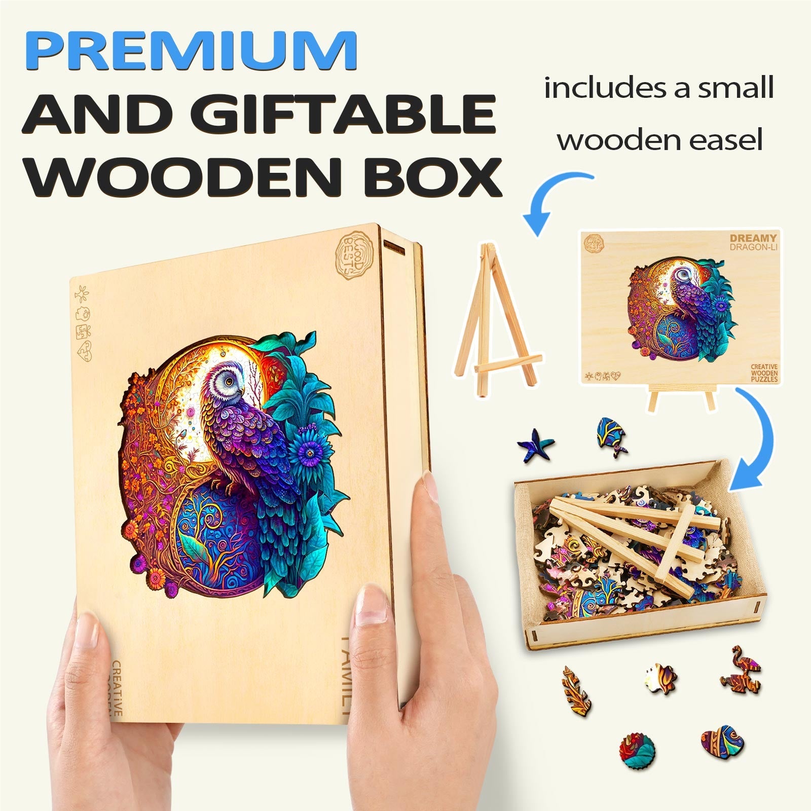 Yin Yang Owl 1 Wooden Jigsaw Puzzle