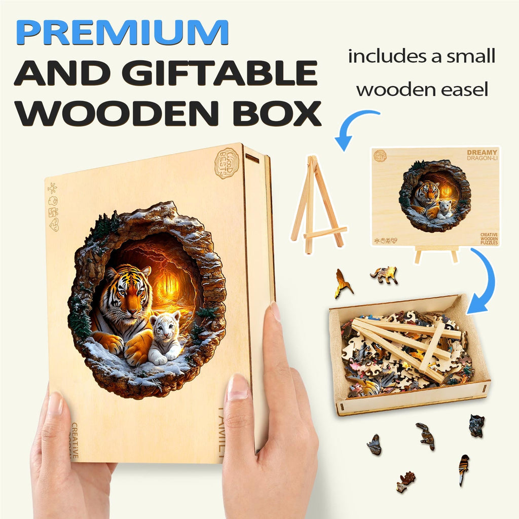 Tiger Family-2 Wooden Jigsaw Puzzle