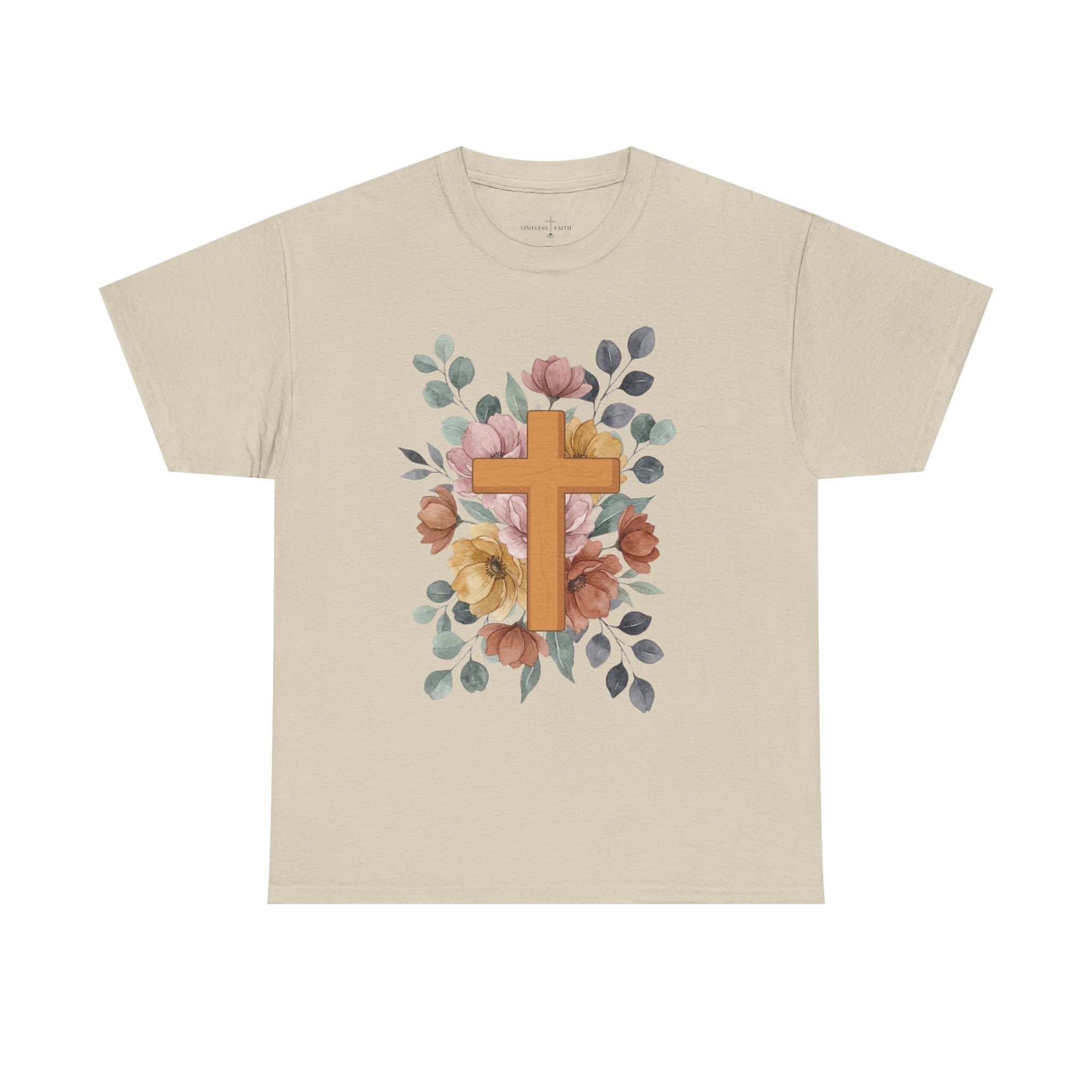 SIMPLE FLOWER CROSS TEE