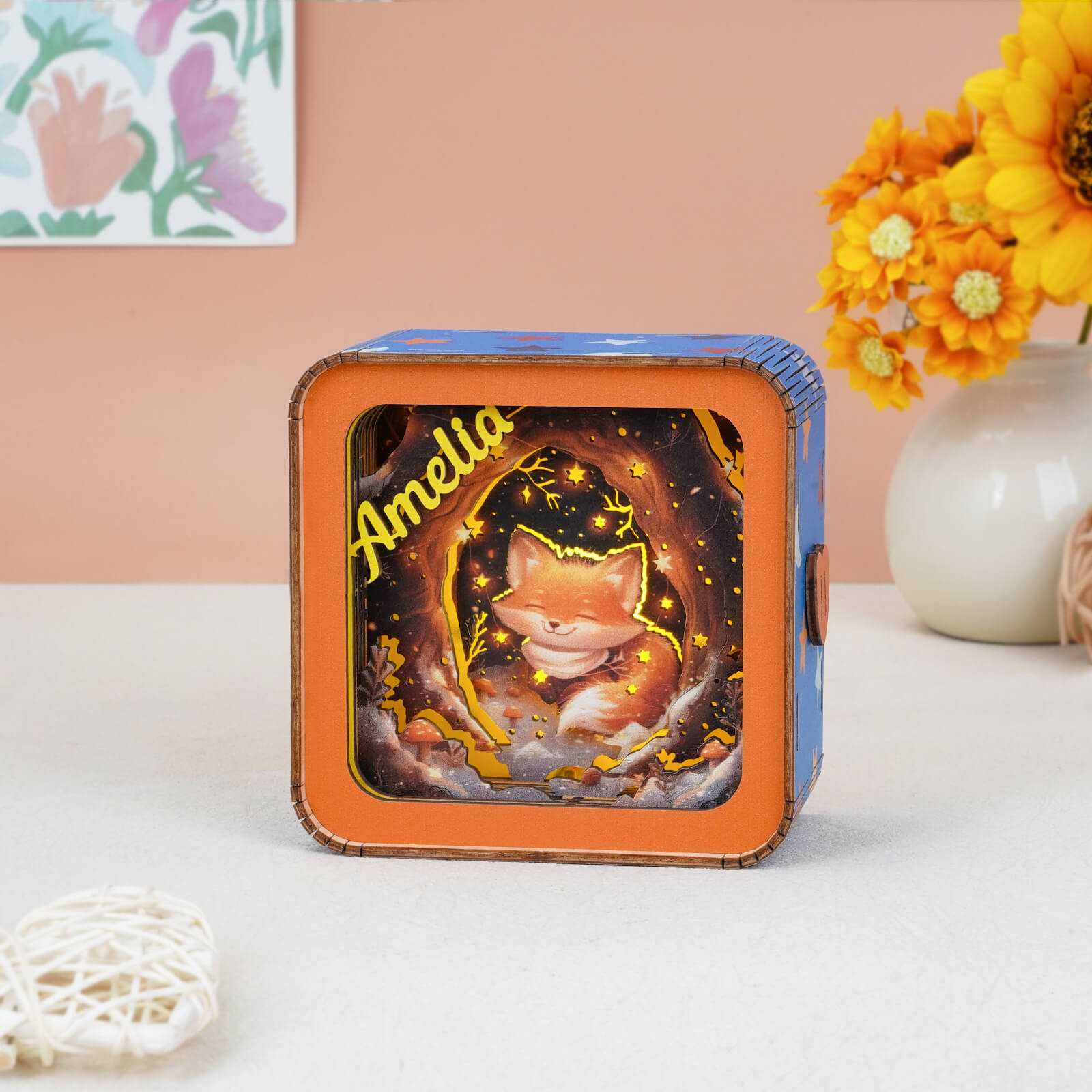 Star Fox Kit - Personalized 3D Wooden Puzzle Night Light
