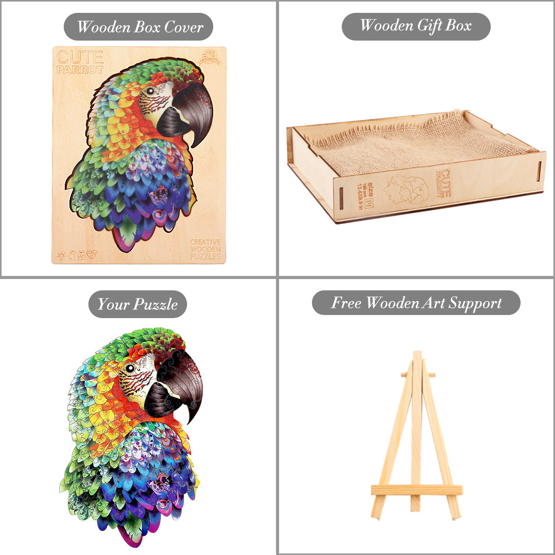Proud Parrot Wooden Jigsaw Puzzle