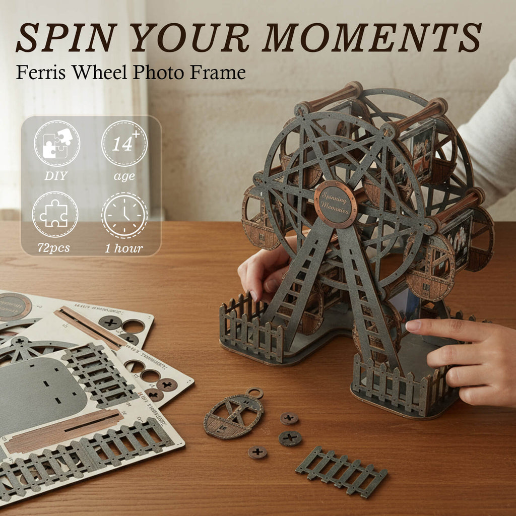 Gunmetal Metallic – DIY 3D Wooden Photo Frame Ferris Wheel