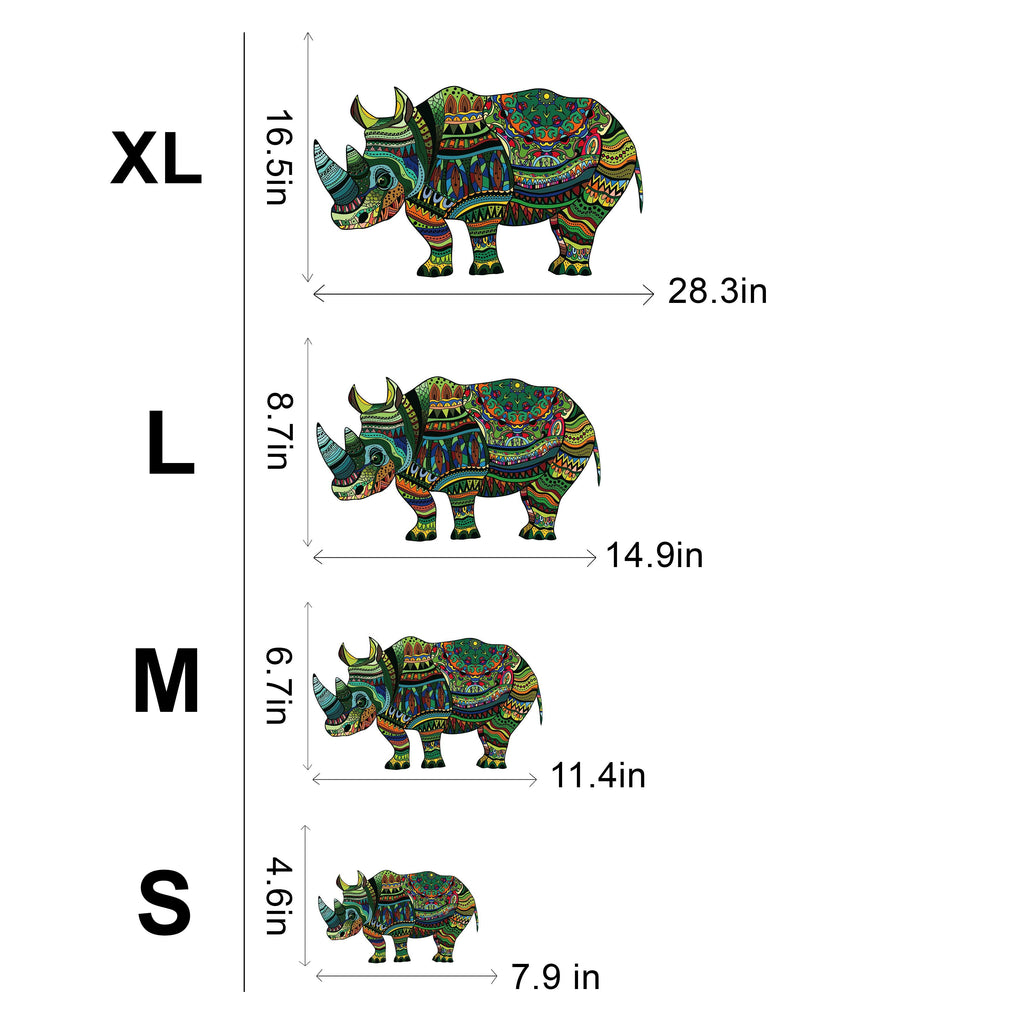 Watchful Rhino Wooden Jigsaw Puzzle