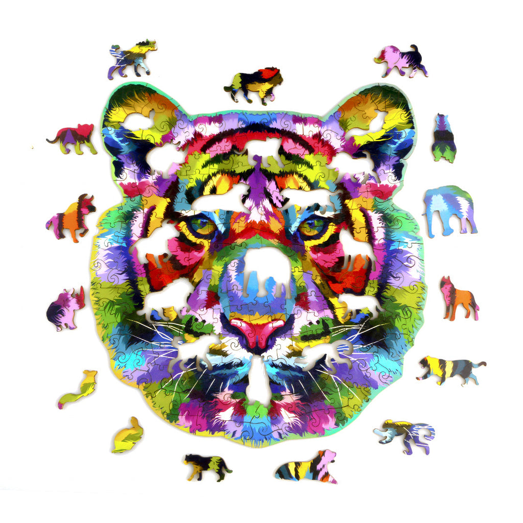 Colorful Tiger Wooden Jigsaw Puzzle