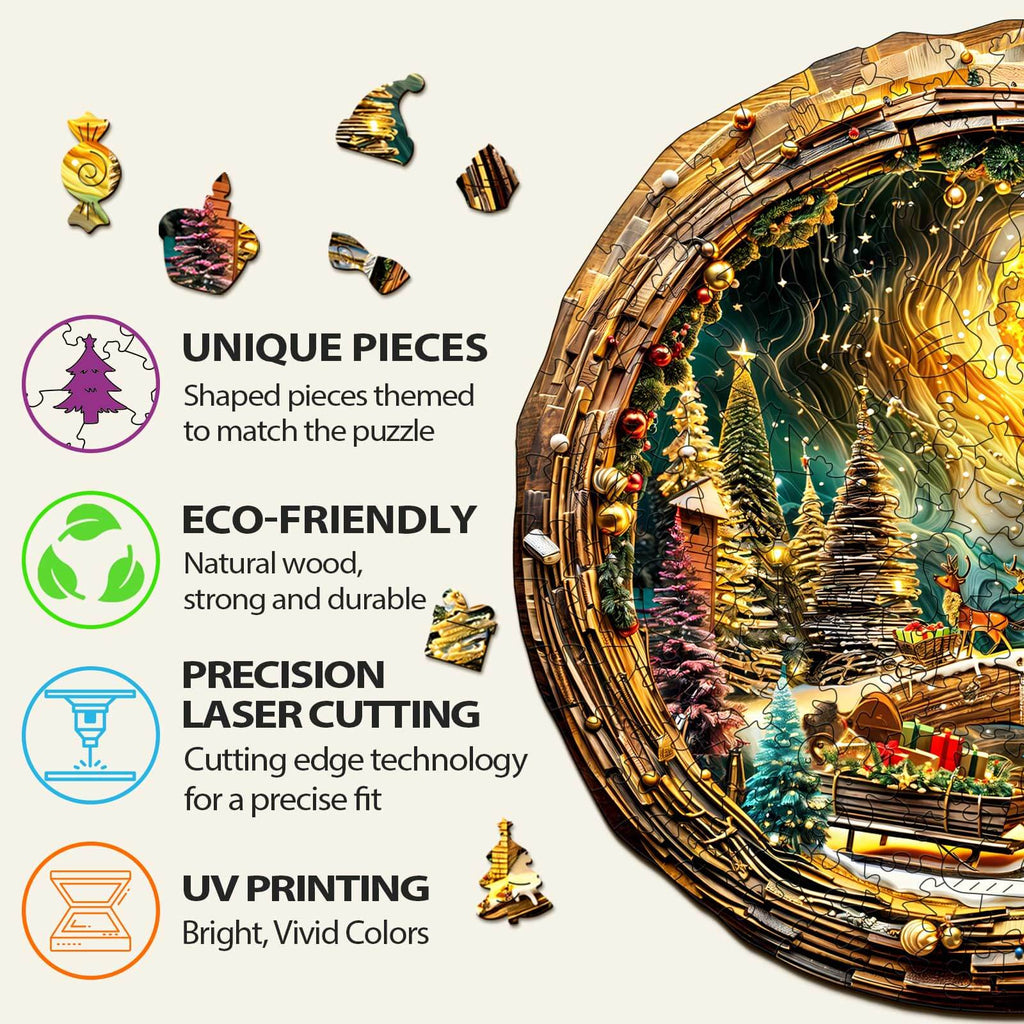 3D Christmas Eve-2 Wooden Jigsaw Puzzle