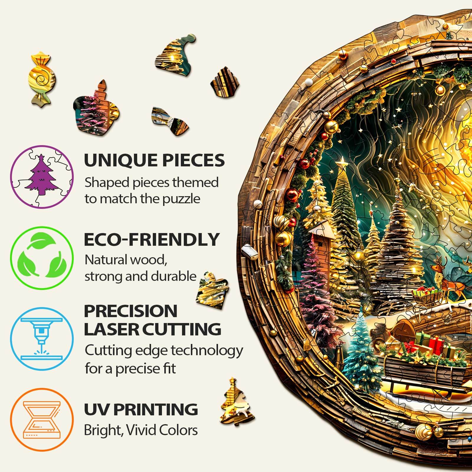 3D Christmas Eve-2 Wooden Jigsaw Puzzle