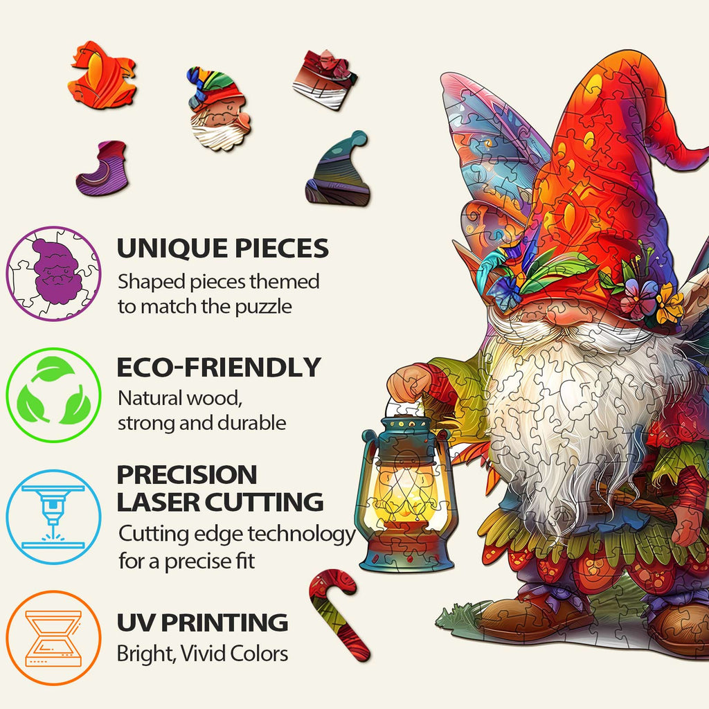Christmas Gnome Wooden Jigsaw Puzzle