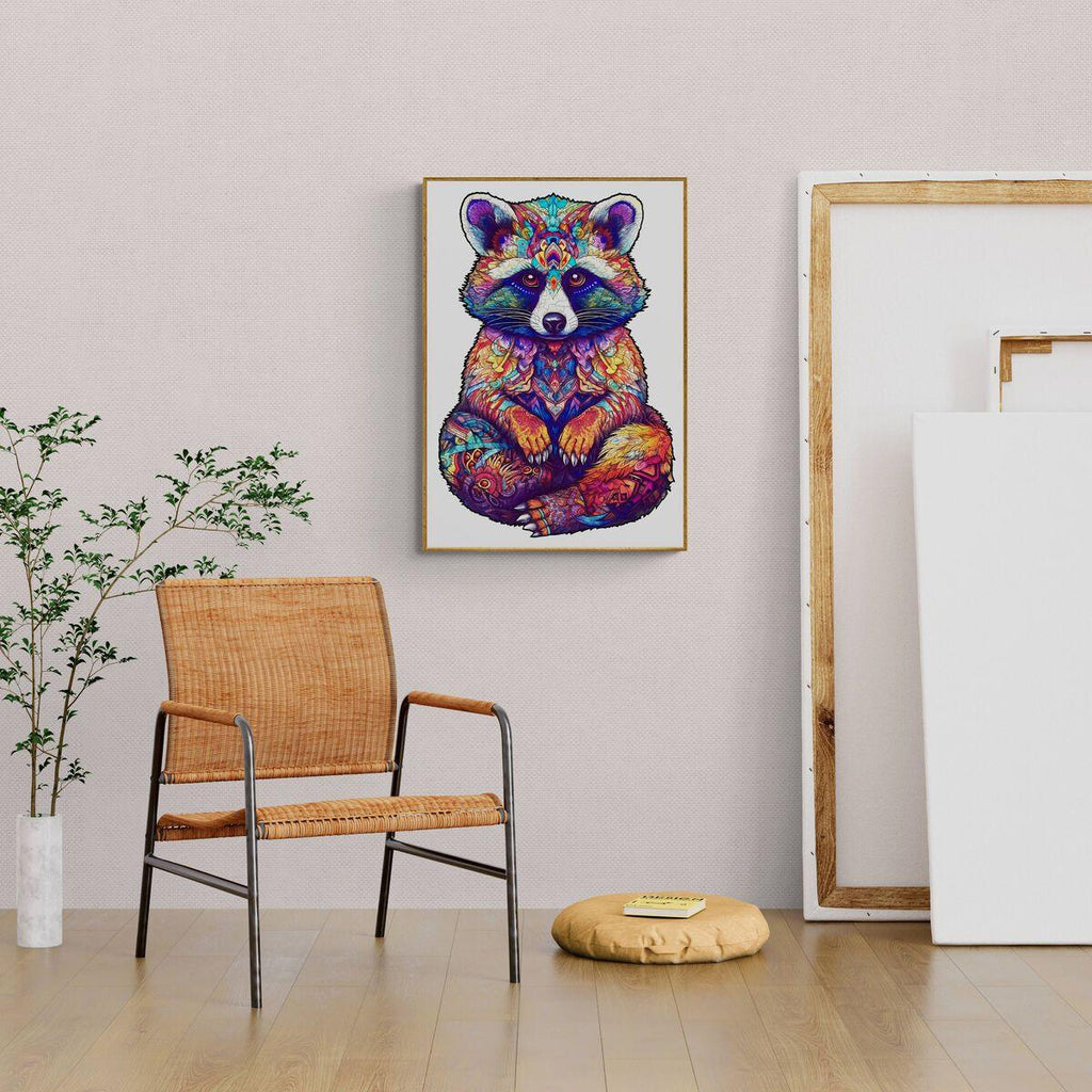 Resourceful Raccoon Wooden Jigsaw Puzzle