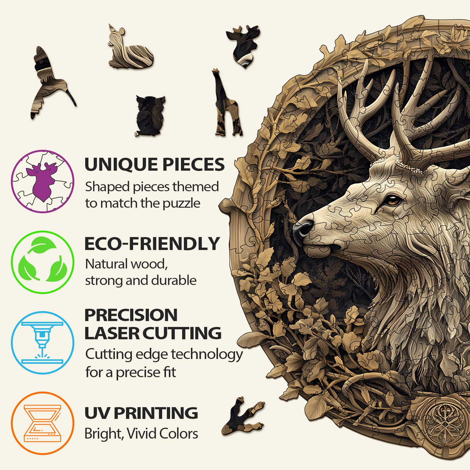 3D Deer Wooden Jigsaw Puzzle