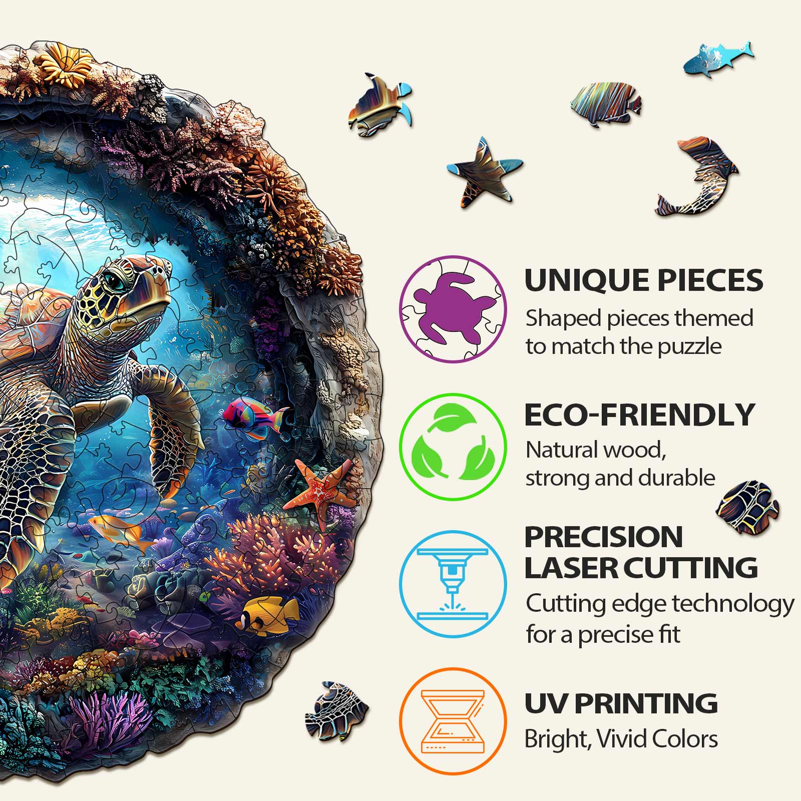 3D Turtle Wooden Jigsaw Puzzle