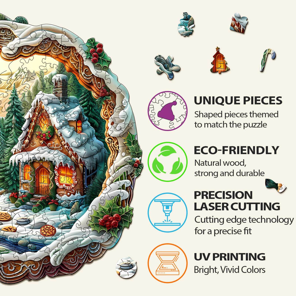 3D Christmas House-1 Wooden Jigsaw Puzzle