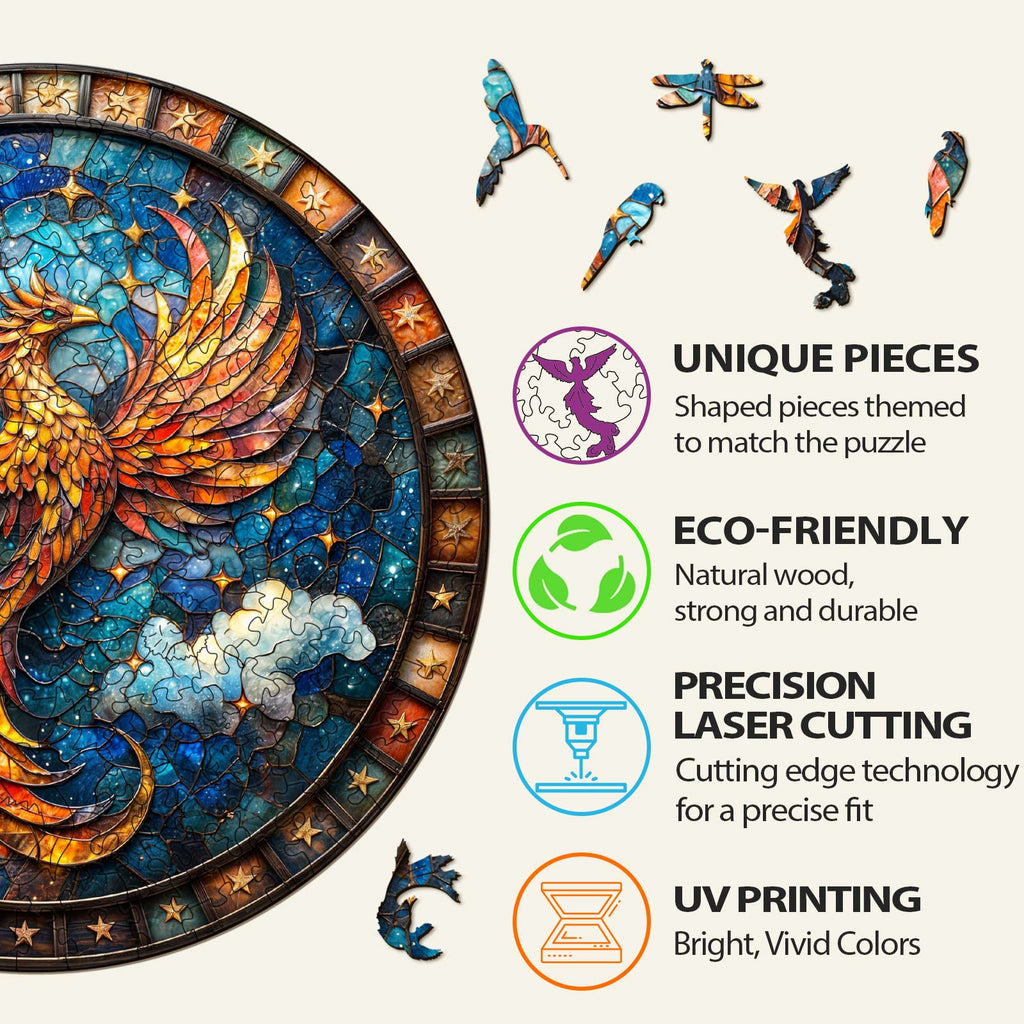 Starry Sky Phoenix Wooden Jigsaw Puzzle