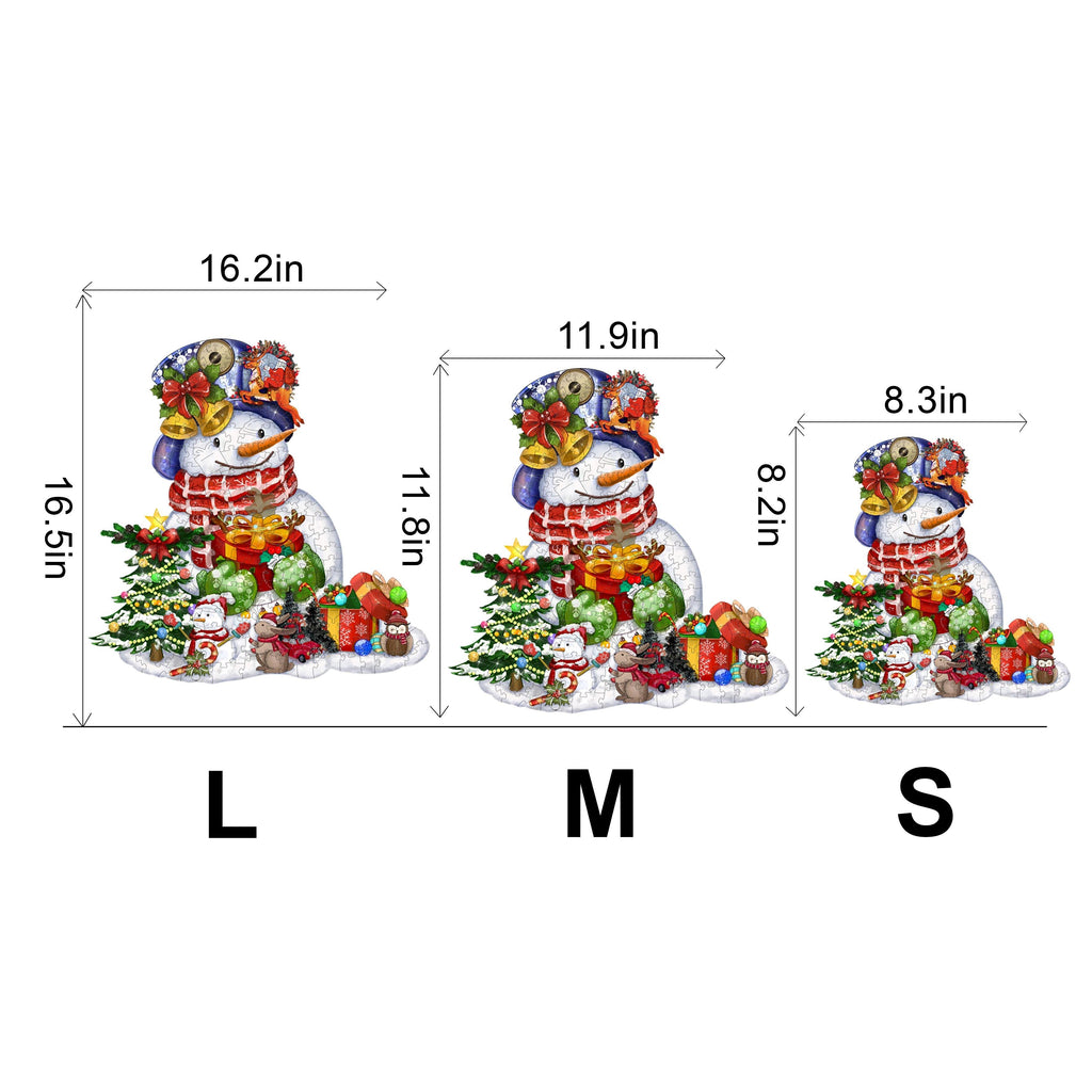 Christmas Snowman Wooden Jigsaw Puzzle