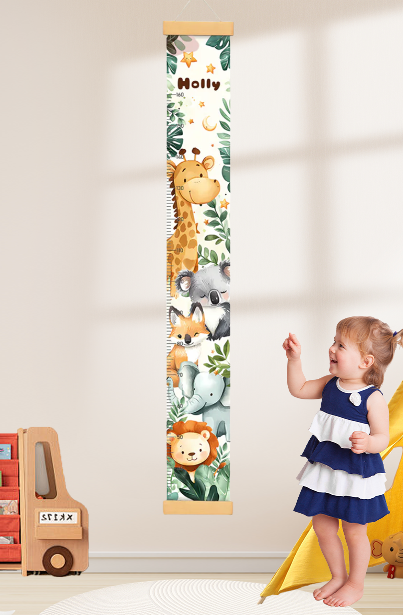 Personalized Forest Theme Hanging Canvas Height Ruler