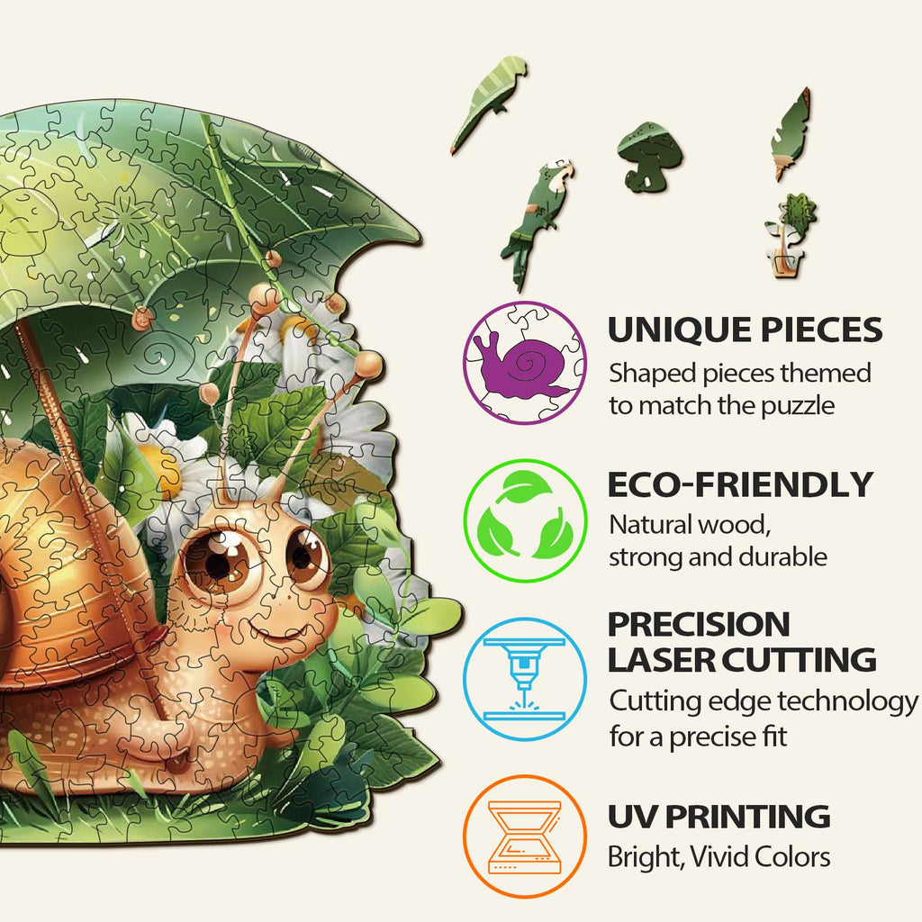 Leisurely Snail Wooden Jigsaw Puzzle