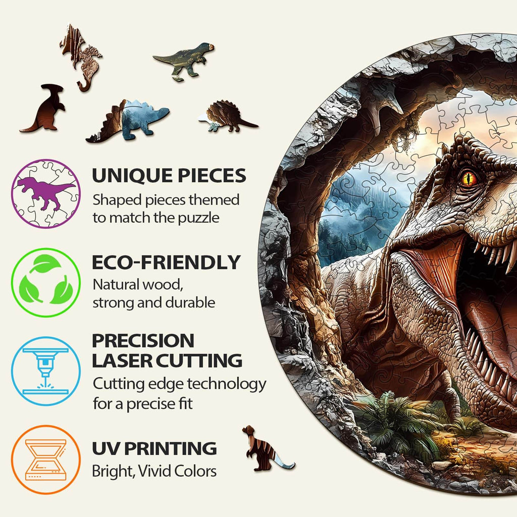 3D T-Rex 2 Wooden Jigsaw Puzzle