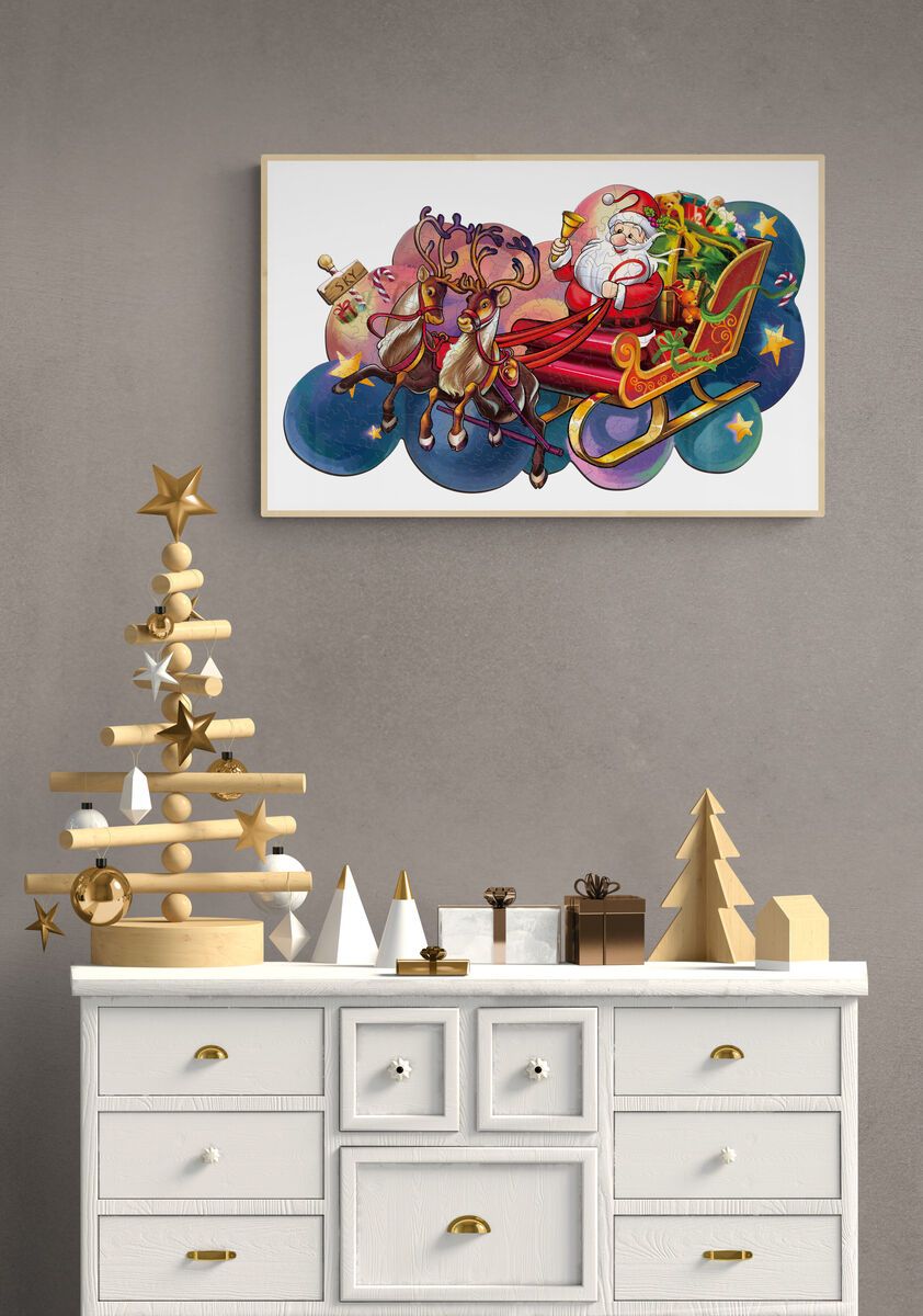Santa Sleigh Wooden Jigsaw Puzzle