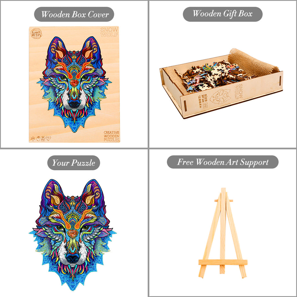 Snow Wolf Wooden Jigsaw Puzzle