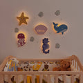 Personalized  Baby's Room Wall Light Marine Theme Set