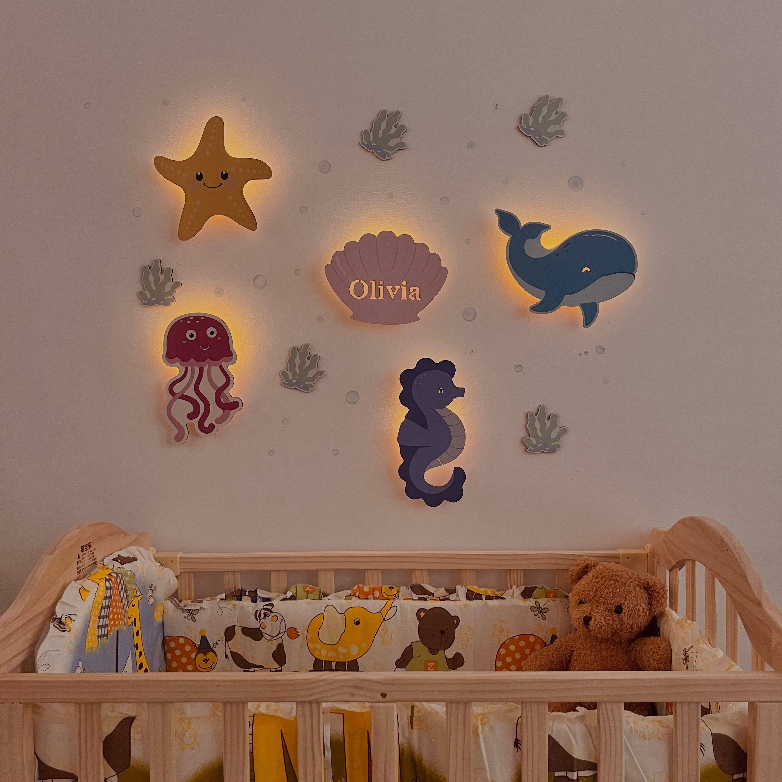 Personalized  Baby's Room Wall Light Marine Theme Set