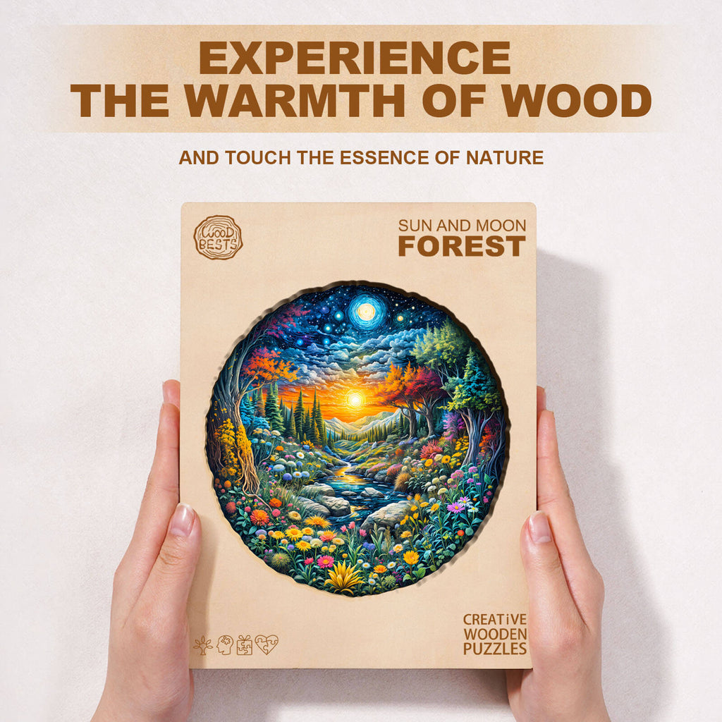 Sun and Moon Forest Wooden Jigsaw Puzzle