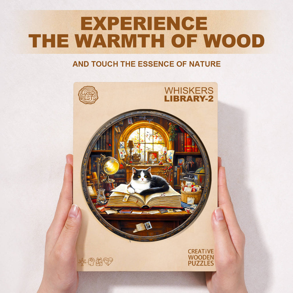 Whiskers Library-2  Wooden Jigsaw Puzzle