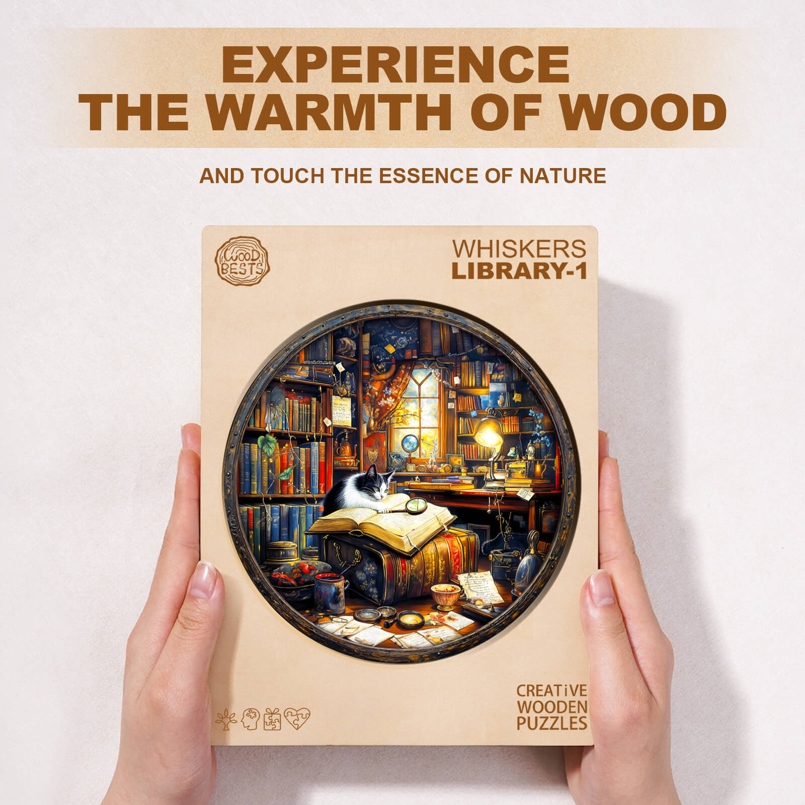 Whiskers Library-1  Wooden Jigsaw Puzzle