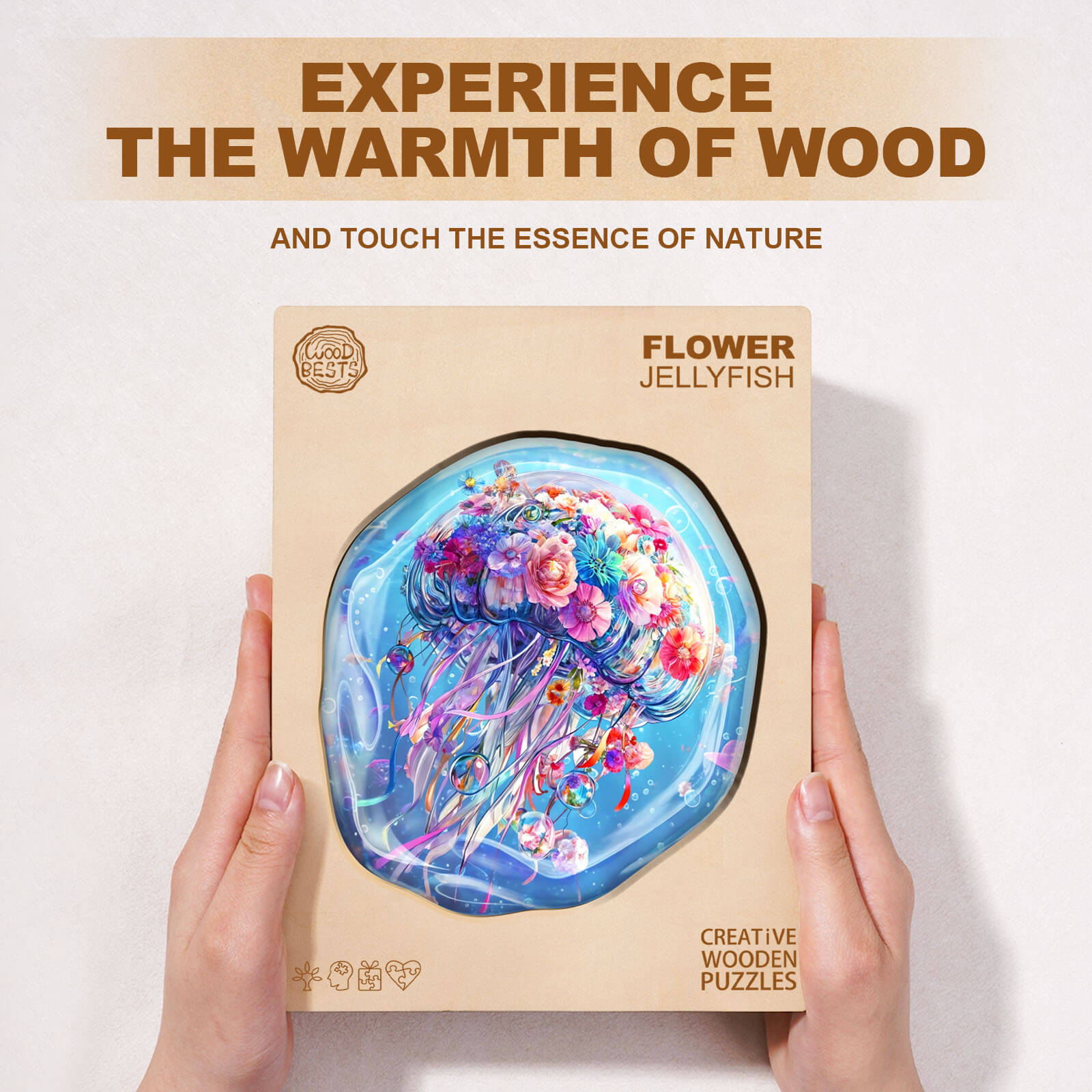 Flower Jellyfish Wooden Jigsaw Puzzle