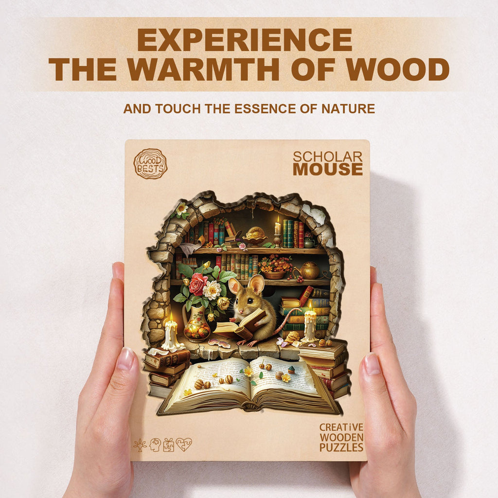 Scholar Mouse Wooden Jigsaw Puzzle