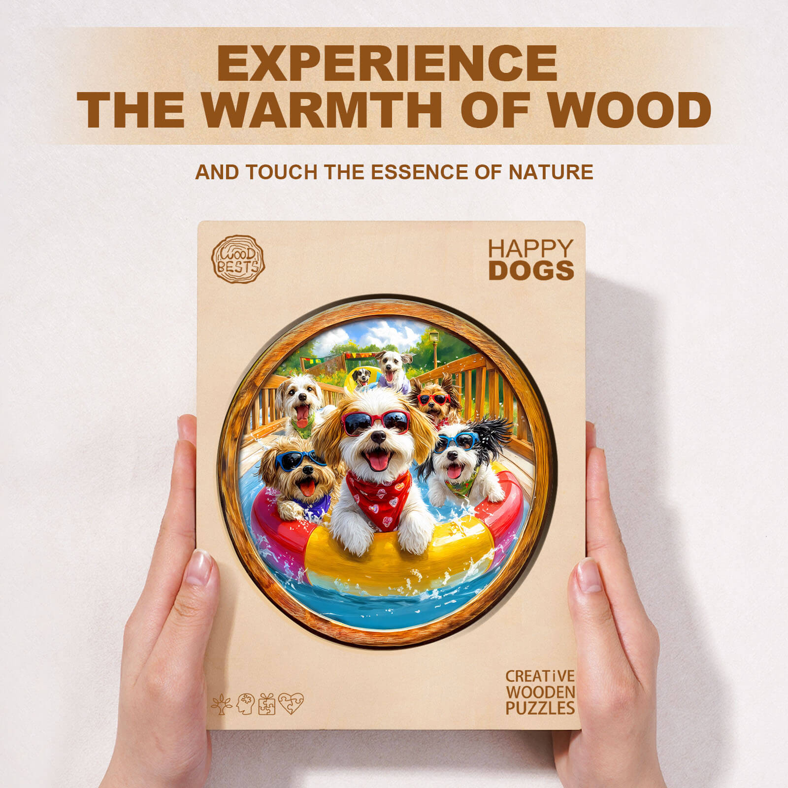 Happy Dogs Wooden Jigsaw Puzzle